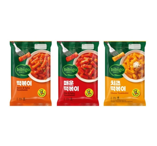 bibigo Pouch Tteokbokki Sweet & Spicy + Cheese + Hot & Spicy from Korea by bibigo