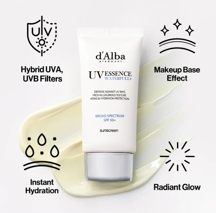 d'Alba Waterfull Essence Sunscreen SPF50+ PA++++ 50ml from Korea by d'Alba