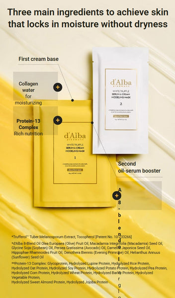 d'Alba White Truffle Serum & Cream Modeling Mask 66g X 1 ea (Nutritive / Hydrating) from Korea by d'Alba