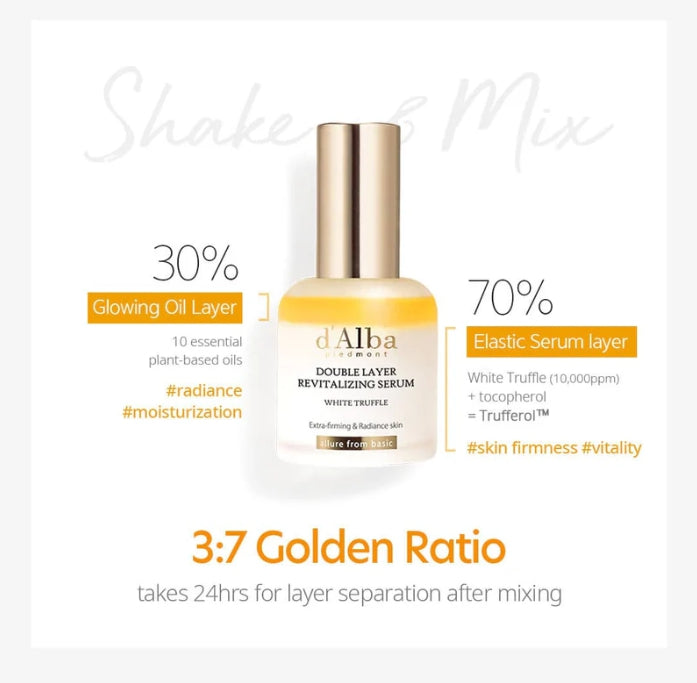 d'Alba White Truffle Double Layer Revitalizing Serum 30ml from Korea by d'Alba