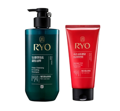 Ryo New Cheonga Deep Cleansing&Cooling Shampoo 480ml + Ryo New Hambit Damage Care & Nourishing Treatment 300ml from Korea