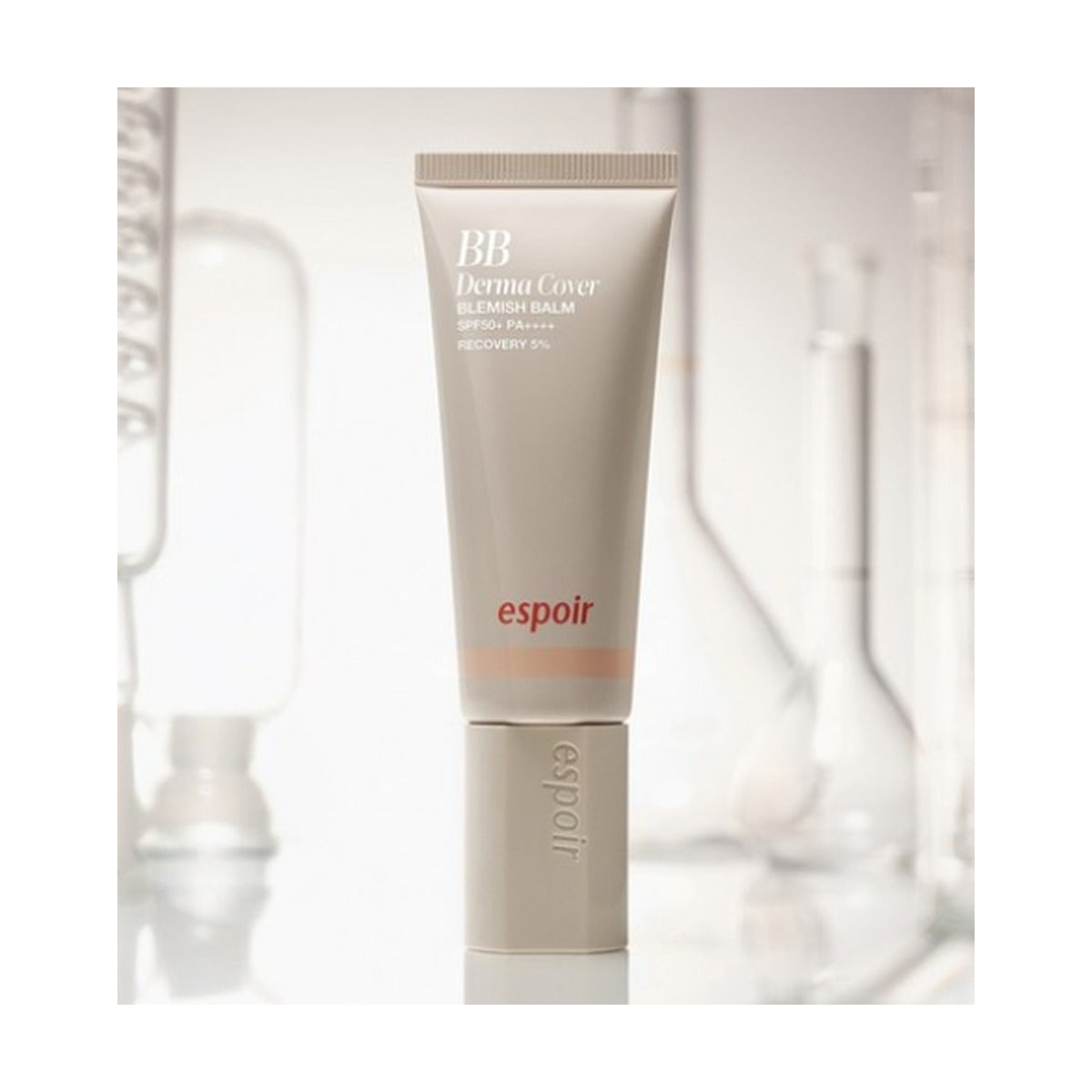 espoir BB Derma Cover Blemish Balm 40g tube with laboratory glassware