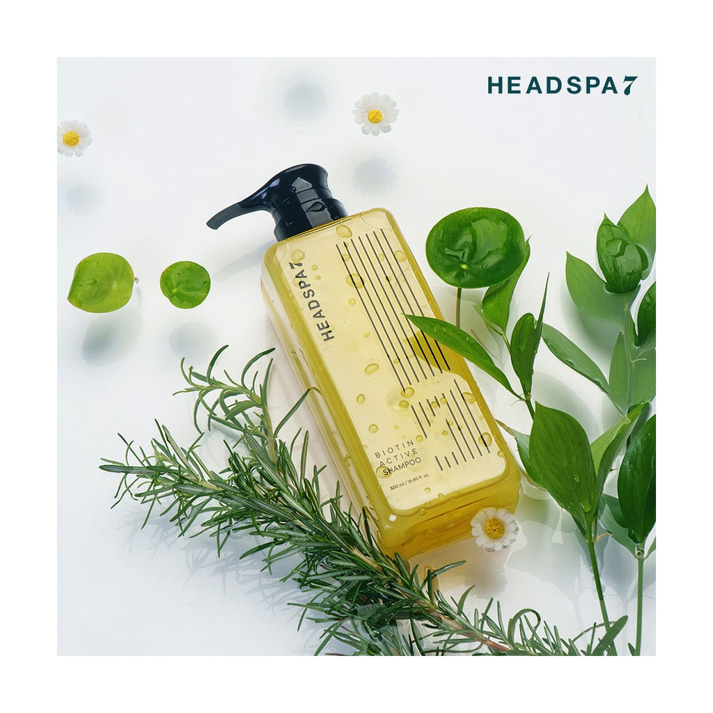 HEADSPA 7 Biotin Active Shampoo 500ml pump bottle
