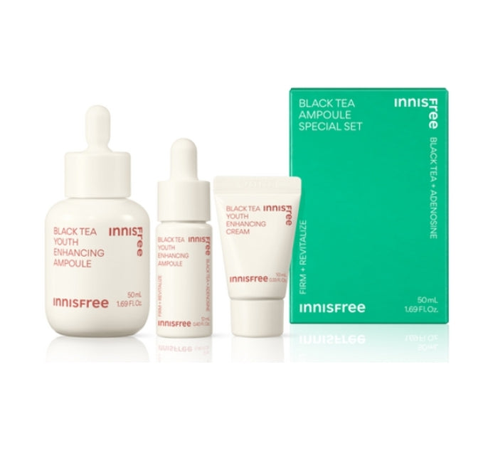 innisfree Black Tea Youth Enhancing Ampoule Set (3 Items) from Korea by innisfree