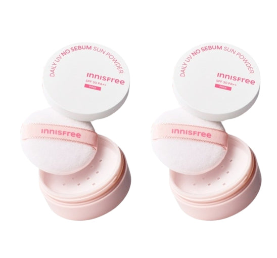 2 x innisfree Daily UV No Sebum Sun Powder (Pink) 4g SPF30 PA++ from Korea