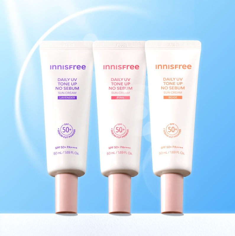 innisfree Daily UV Tone Up No Sebum Sun Cream (Pink) 50ml SPF50+ PA++++ from Korea