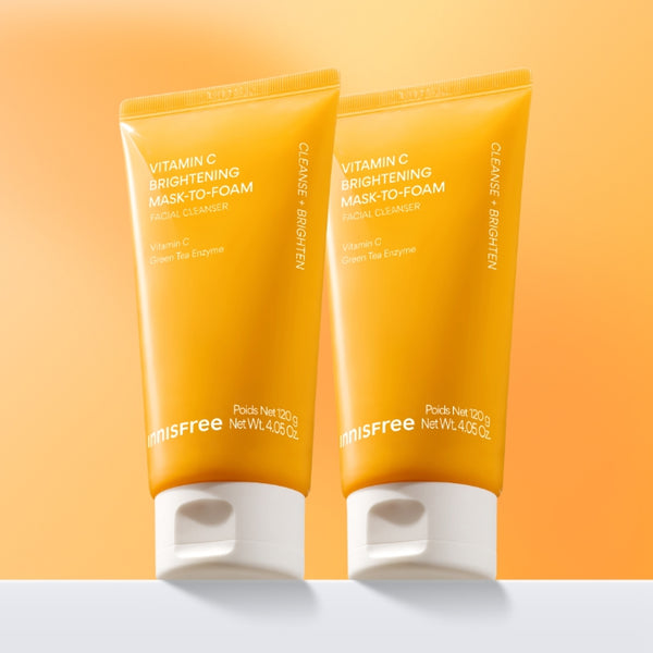 2 x innisfree Vitamin C Brightening Mask-To-Foam Facial Cleanser 120g from Korea
