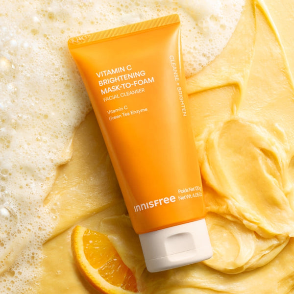 2 x innisfree Vitamin C Brightening Mask-To-Foam Facial Cleanser 120g from Korea