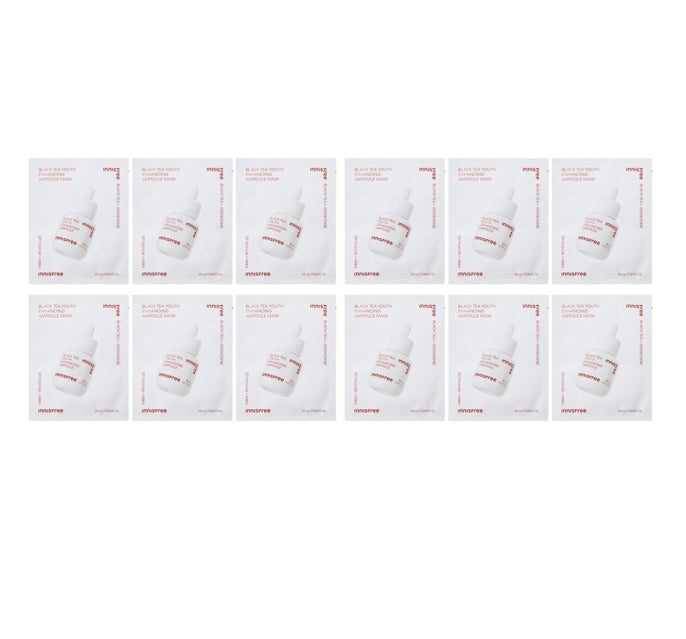 12 x innisfree Black Tea Enhancing Ampoule Mask 28ml from Korea by innisfree