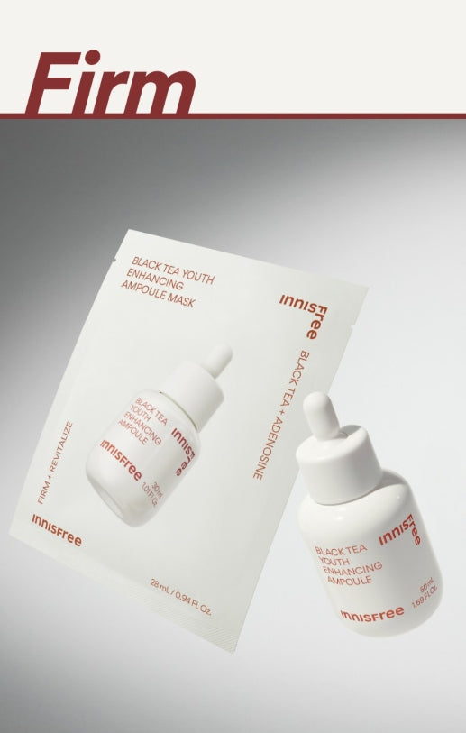 12 x innisfree Black Tea Enhancing Ampoule Mask 28ml from Korea