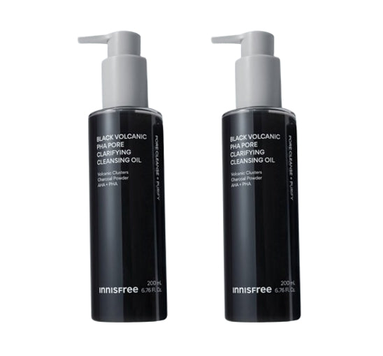 2 x innisfree Black Volcanic PHA Pore Clarifying Cleansing Oil 200ml from Korea