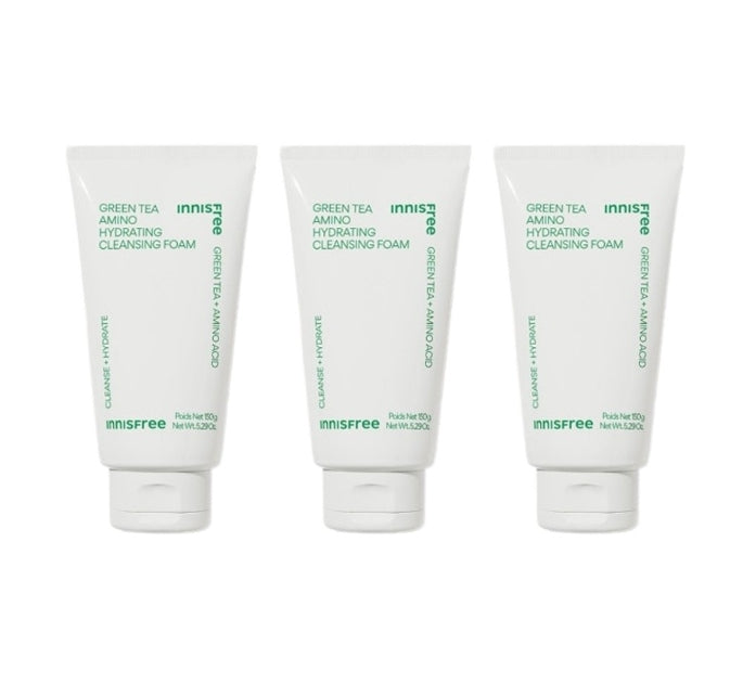3 x innisfree Green Tea Amino Hydrating Cleansing Foam 150g from Korea by innisfree