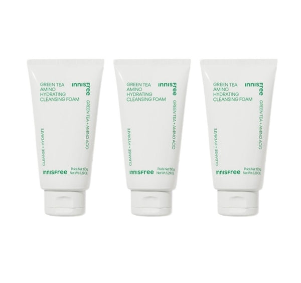 3 x innisfree Green Tea Amino Hydrating Cleansing Foam 150g from Korea by innisfree