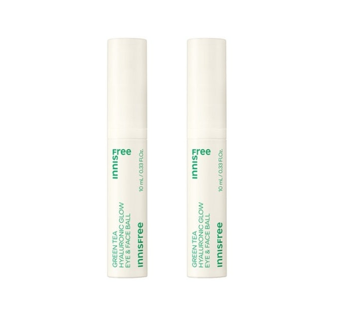 2 x innisfree Green Tea Hyaluronic Glow Eye & Faceball 10ml from Korea by innisfree
