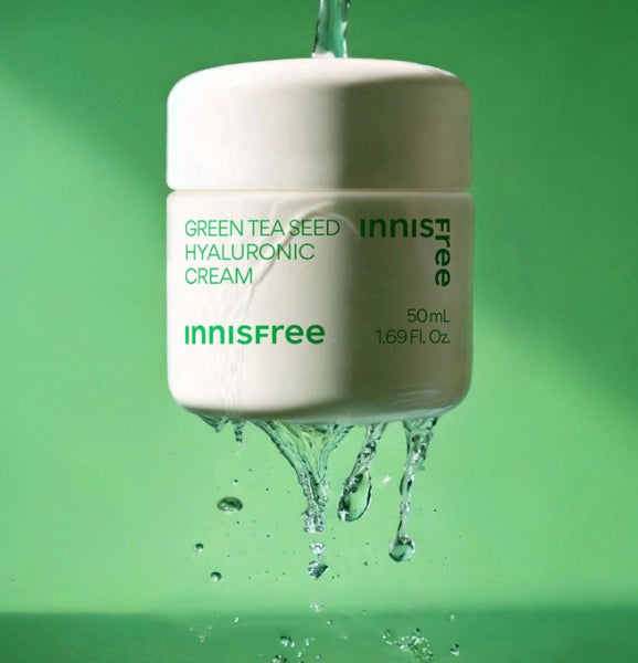 2 x innisfree זרעי תה ירוק קרם הואלורוני 50 מ"ל מקוריאה