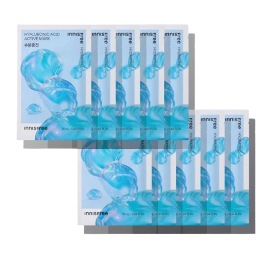 10 x innisfree Hyaluronic Acid Active Mask 25ml from Korea