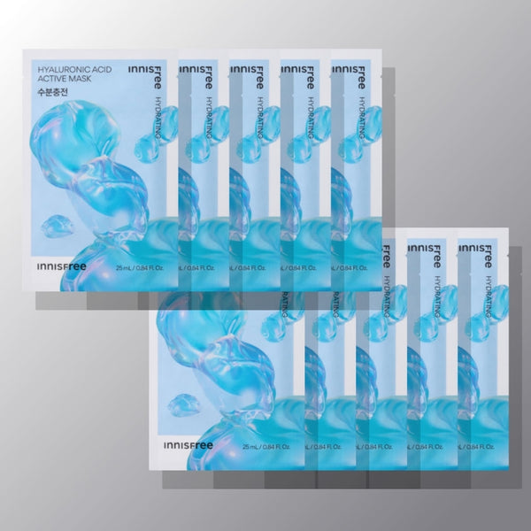 10 x innisfree Hyaluronic Acid Active Mask 25ml from Korea