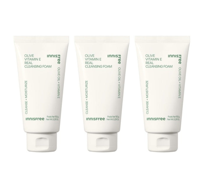 3 x innisfree Olive Vitamin E Real Cleansing Foam 150g from Korea by innisfree