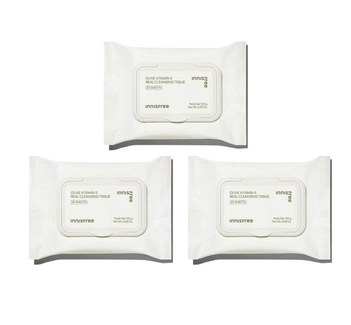 3 x innisfree Olive Vitamin E Real Cleansing Tissue 30 Sheets from Korea by innisfree