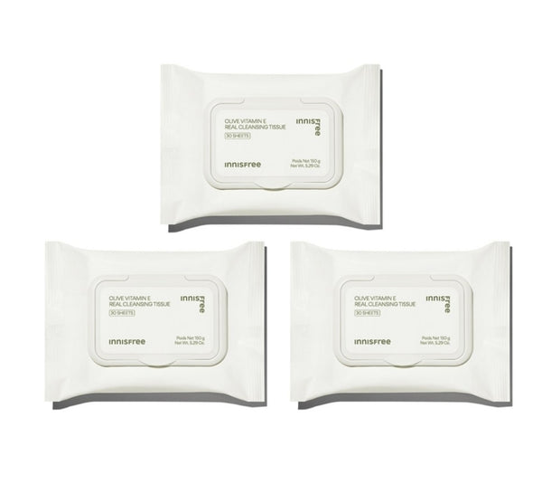 3 x innisfree Olive Vitamin E Real Cleansing Tissue 30 Sheets from Korea by innisfree