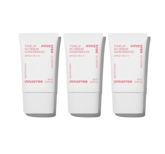3 x innisfree Tone Up No-Sebum Sunscreen EX 60ml, SPF 50+ PA++++ from Korea by innisfree