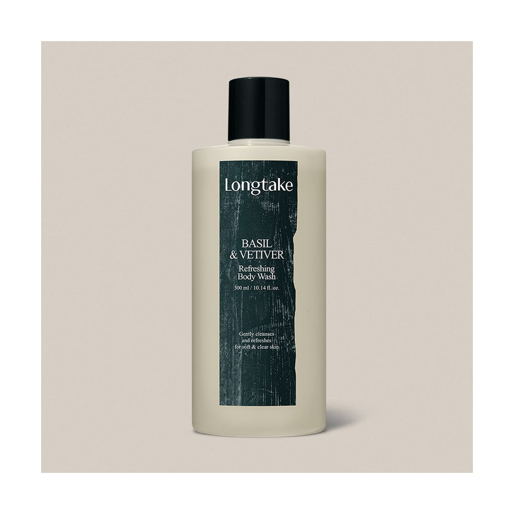 Longtake Basil & Vetiver Hair & Body Shower Gift Set with Shampoo 300ml and Body Wash 300ml