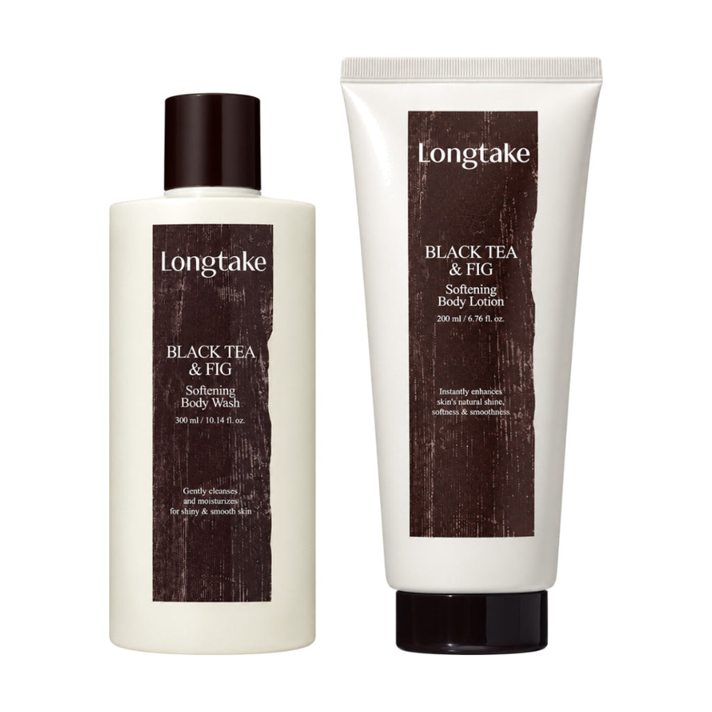 Longtake Black Tea & Fig Softening Body Gift Set with Body Wash 300ml and Body Lotion 200ml