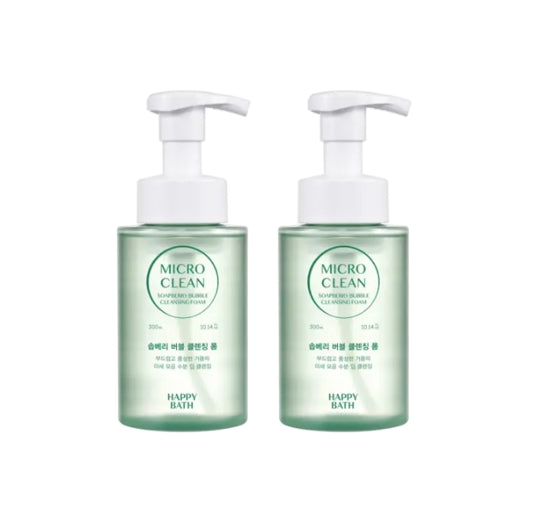 2 x HAPPY BATH Micro Clean Soapberry Bubble Cleansing Foam 300ml from Korea by HAPPY BATH