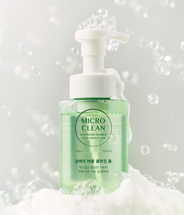 2 x HAPPY BATH Micro Clean Soapberry Bubble Cleansing Foam 300ml from Korea by HAPPY BATH