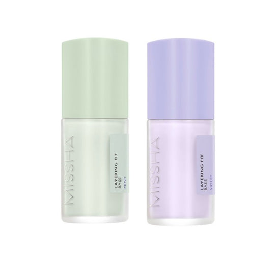 2 x MISSHA Layering Fit Base Mint Violet SPF 15 / PA + 35ml from Korea by MISSHA