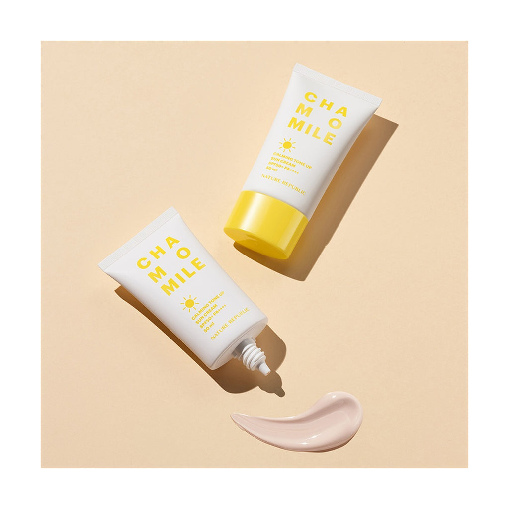 NATURE REPUBLIC Chamomile Calming Tone Up Sun Cream SPF50+ 50ml 1+1 set of 2
