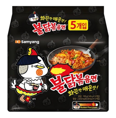 5 x Samyang Buldak Hot Chicken Flavor Ramen (140g) from Korea