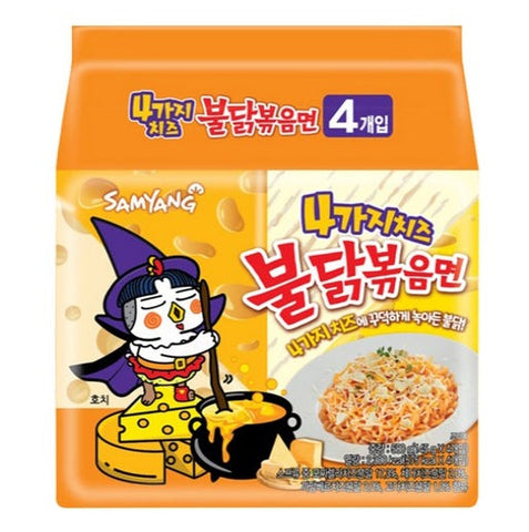 Samyang Buldak 4 Cheese Ramen (145g x 4) from Korea