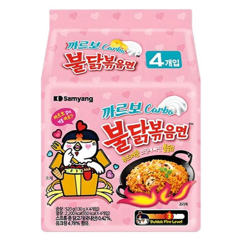 4 x Samyang Buldak Carbonara Ramen (130g) from Korea