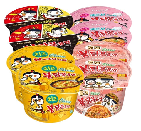 Samyang Buldak 4 Flavor Ramen Big Cup (2 Sets) from Korea