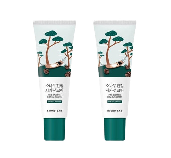 2 x ROUND LAB Pine Calming Cica Mineral Sun Cream 40ml SPF 50+ PA++++ from Korea
