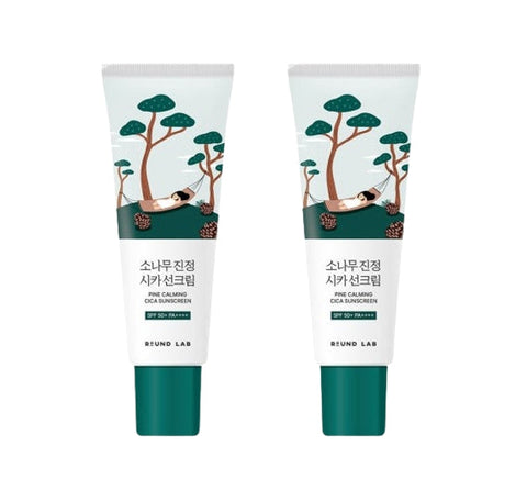 2 x ROUND LAB Pine Calming Cica Mineral Sun Cream 40ml SPF 50+ PA++++ from Korea