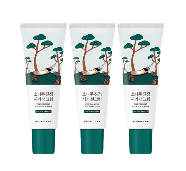 3 x ROUND LAB Pine Calming Cica Tone Up Sun Cream 40ml, SPF 50+ PA++++ from Korea