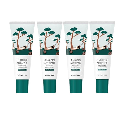 4 x ROUND LAB Pine Calming Cica Tone Up Sun Cream 40ml SPF 50+ PA++++ from Korea