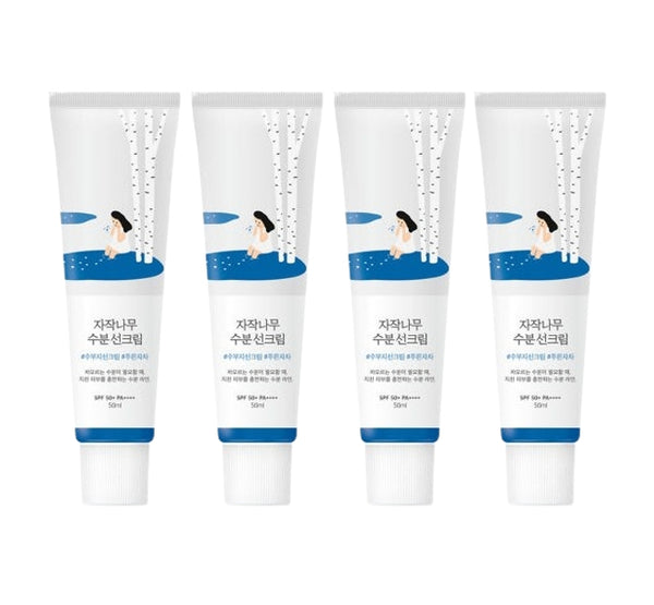 4 x ROUND LAB Birch Sap Moisturizing Sun Cream 50ml (SPF 50+,PA++++) from Korea