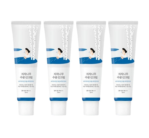 4 x ROUND LAB Birch Sap Moisturizing Sun Cream 50ml (SPF 50+,PA++++) from Korea