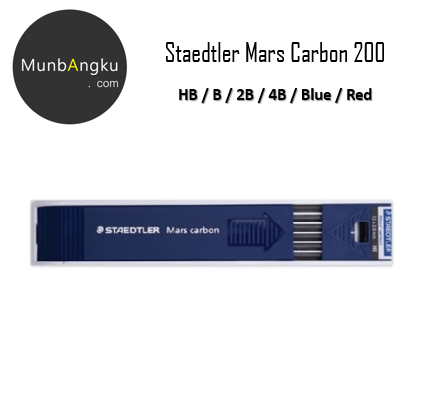 Staedtler Mars Carbon 2mm Leads for Leadholder 4B 2B B HB Blue Red Aussie Stock by Staedtler