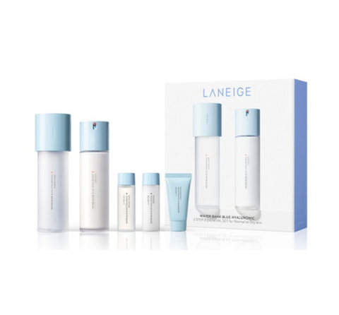 LANEIGE Water Bank Blue Hyaluronic 2 Step Essential Set for Normal to Dry Skin (5 Items) from Korea