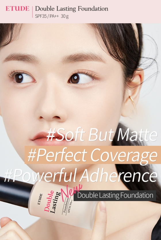 ETUDE Double Lasting Foundation, SPF35 PA++, 12 Colours from Korea by ETUDE