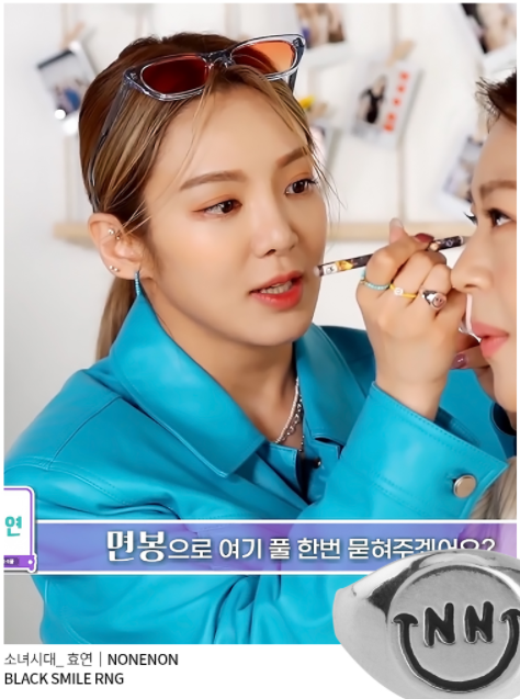 Nonenon Black Smile Ring #Celebrity Accessory #Girls` Generation-Hyoyeon #Weekly #Monsta X-Minhyuk #Minsi Go(Actress) from Korea_H1 by Nonenon