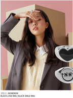 Nonenon Black Smile Ring #Celebrity Accessory #Girls` Generation-Hyoyeon #Weekly #Monsta X-Minhyuk #Minsi Go(Actress) from Korea_H1 by Nonenon