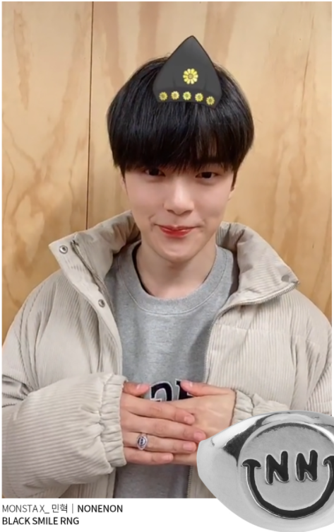 Nonenon Black Smile Ring #Celebrity Accessory #Girls` Generation-Hyoyeon #Weekly #Monsta X-Minhyuk #Minsi Go(Actress) from Korea_H1 by Nonenon