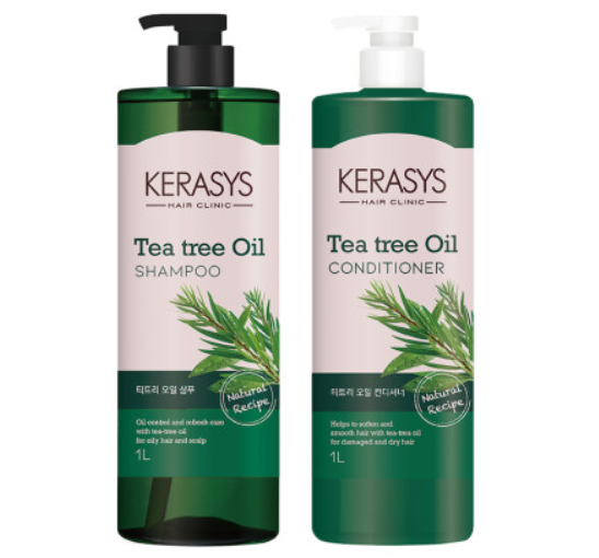 Kerasys Tea Tree Oil Shampoo 1L + Conditioner 1L from Korea by Kerasys