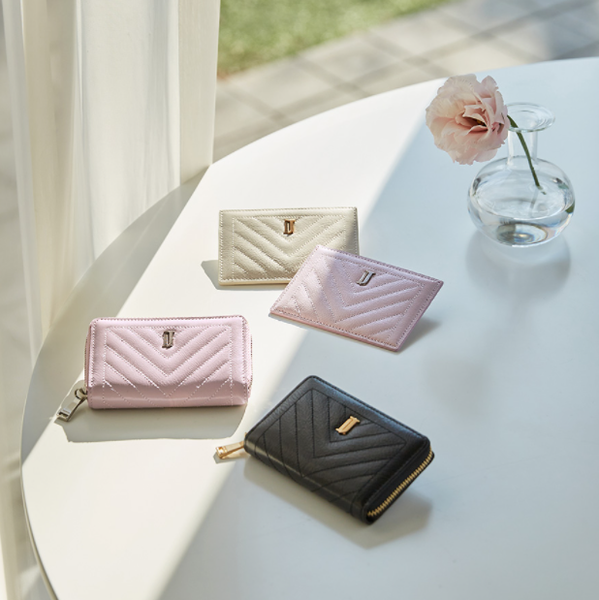 J.ESTINA Joelle Quilting Leather Card Case (White) from Korea _H1 by J.ESTINA