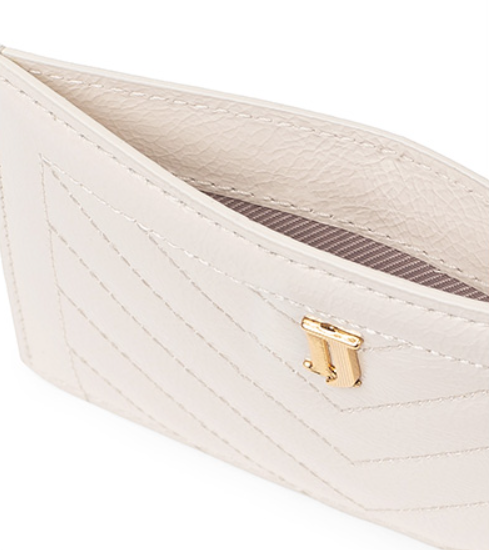 J.ESTINA Joelle Quilting Leather Card Case (White) from Korea _H1 by J.ESTINA
